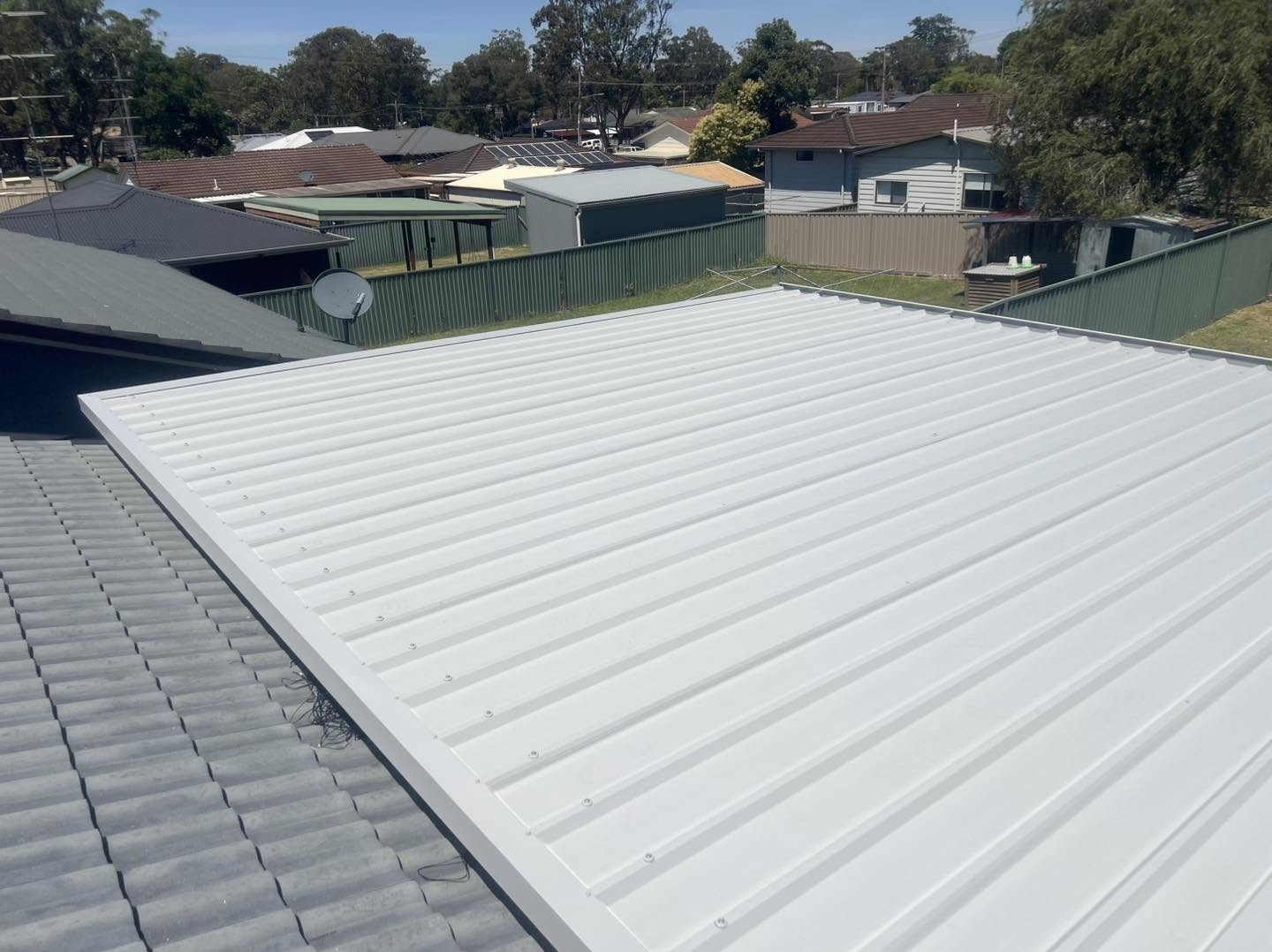 New Colorbond flyover roof sheeting seen from above